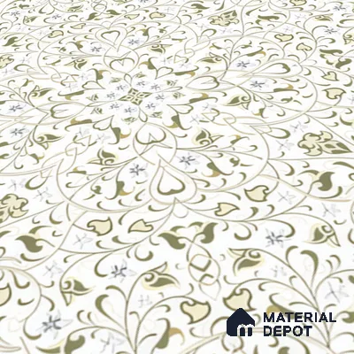 Moroccans Wall & Floor Tile TL 07247 C Olive Lace 1 ft x 1 ft Ceramic Matte Finish - 9 mm | 2 mm Spacer is Mandatory | Suitable For Bathroom, Kitchen, Dining Area | Please Expect a Slight Variation of Pattern